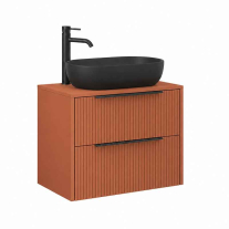ISTRIA 80, MATTONE, MOBILIER SUSPENDAT CU CAPAC, 2 SERTARE, FRONT RIFLAT, 2 MANERE NEGRE, 80X46XH53CM, ISTRIA82-T-MA-C-HIC02